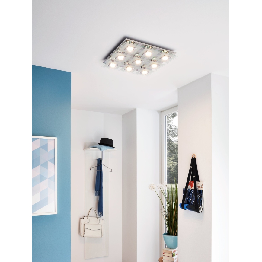 Eglo 92877 - LED-kattovalaisin CABO 9xGU10/3W/230V