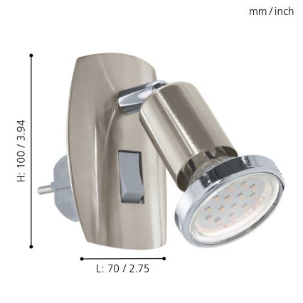 Eglo 92924 - LED valo pistorasialle MINI 4 1xGU10-LED/3W/230V