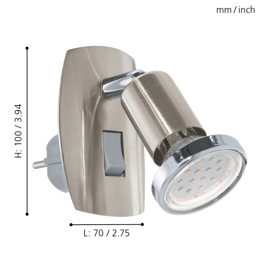 Eglo 92924 - LED valo pistorasialle MINI 4 1xGU10-LED/3W/230V
