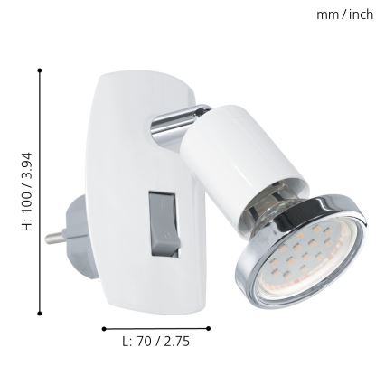 Eglo 92925 - LED valo pistorasialle MINI 4 1xGU10-LED/3W/230V