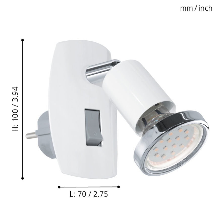 Eglo 92925 - LED valo pistorasialle MINI 4 1xGU10-LED/3W/230V