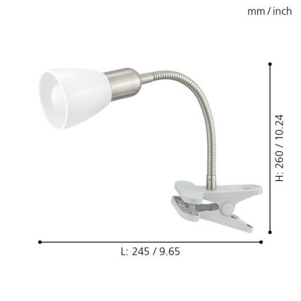 Eglo 92932 - LED-lamppu kiinnikkeellä DAKAR 3 1xE14-LED/4W/230V