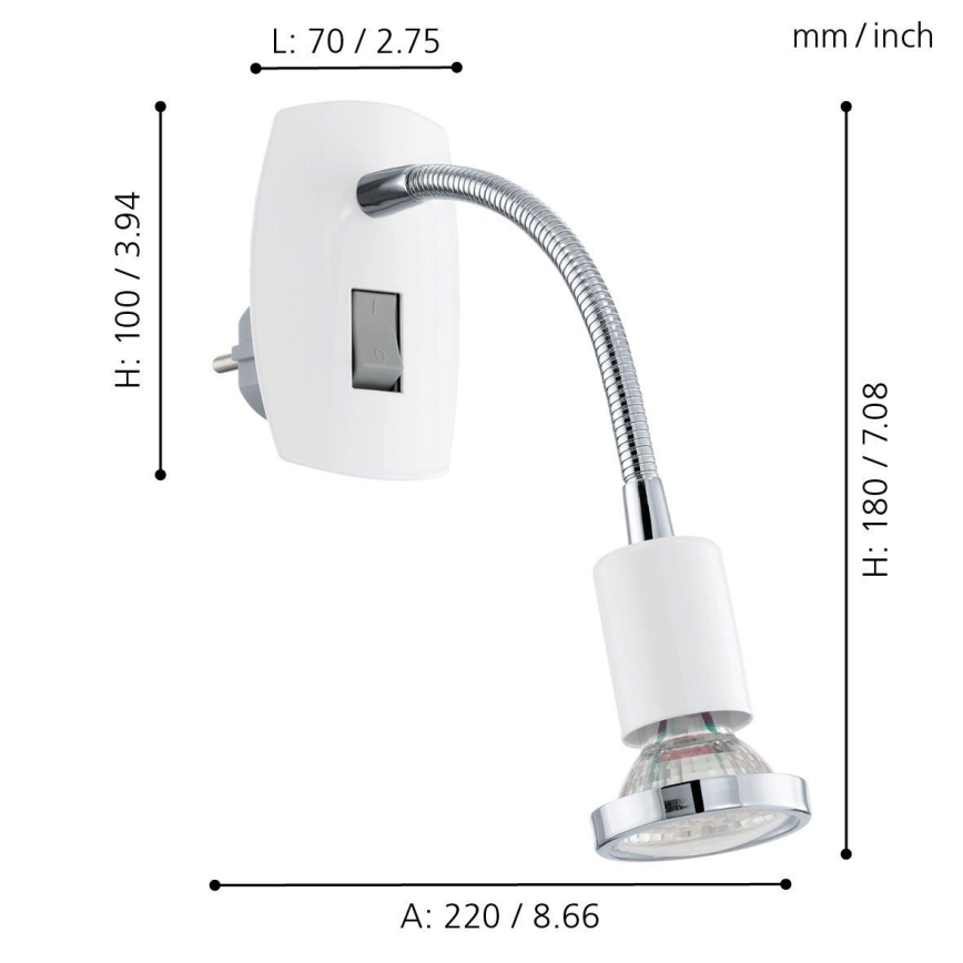 EGLO 92934 - LED-kohdevalaisin MINI 4 1xGU10/2,5W LED