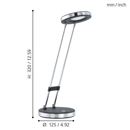 Eglo 93076 - LED-pöytävalaisin GEXO LED/3W/230V