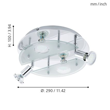 EGLO 93085 - LED-kattovalaisin CABO 1 4xGU10/3W
