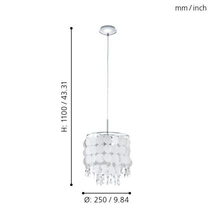 Eglo 93092 - Kattokruunu FEDRA 2 1xE27/60W/230V