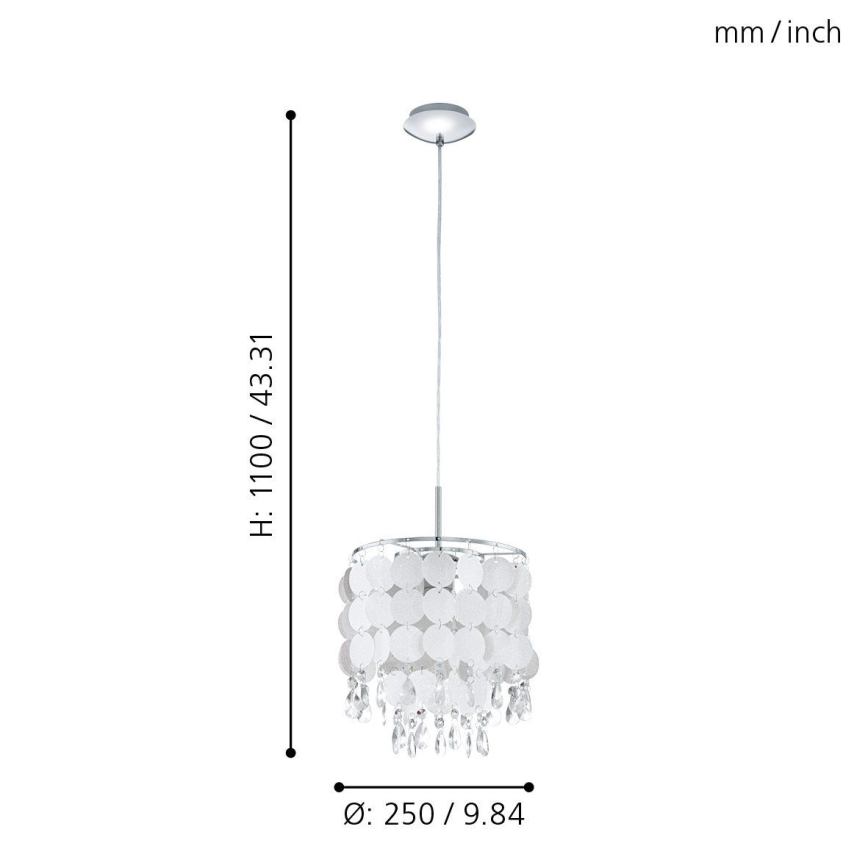 Eglo 93092 - Kattokruunu FEDRA 2 1xE27/60W/230V