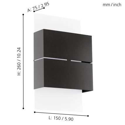 Eglo 93254 - LED-ulkovalaistus KIBEA 2xLED/2,5W/230V IP44