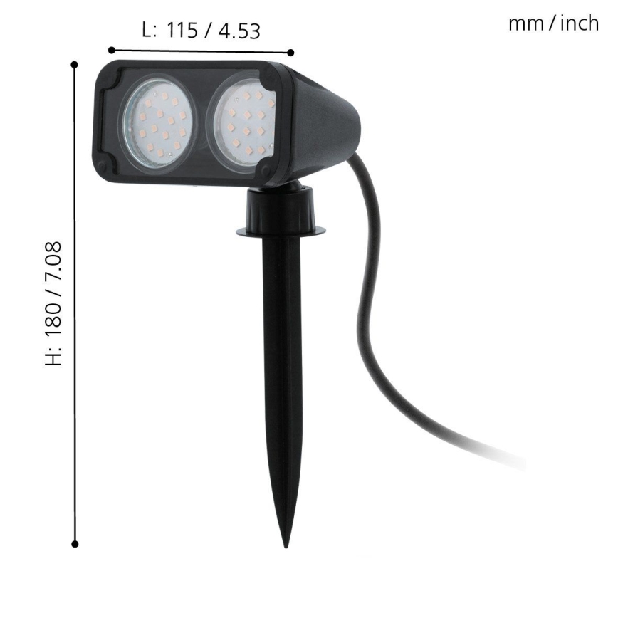 Eglo 93385 - Ulkovalo NEMA1 2xGU10/3W/230V IP44
