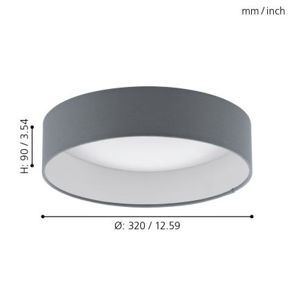 Eglo 93395 - LED-kattovalaisin PALOMARO LED/12W/230V