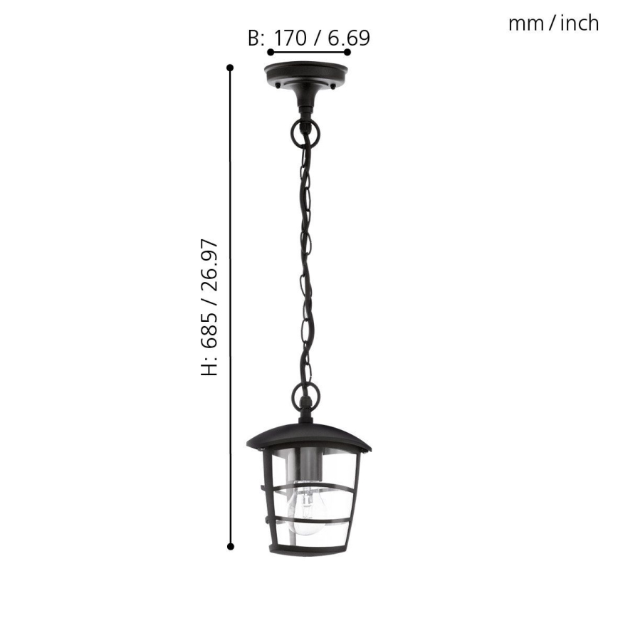 Eglo 93406 - LED-ulkokattokruunu ALORIA 1xE27/8,5W/230V IP44
