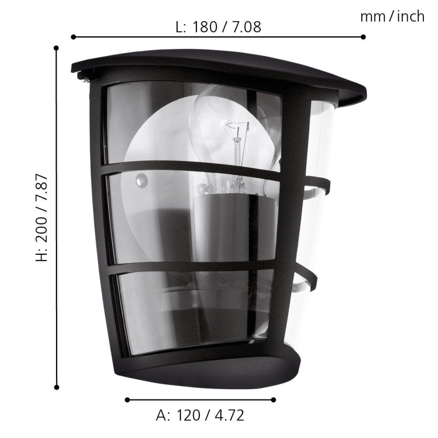 Eglo 93407 - Ulkoseinävalaisin ALORIA 1xE27/60W/230V IP44