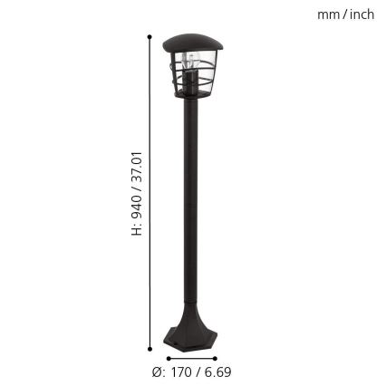 Eglo 93408 - LED-ulkolamppu ALORIA E27/8,5W/230V IP44