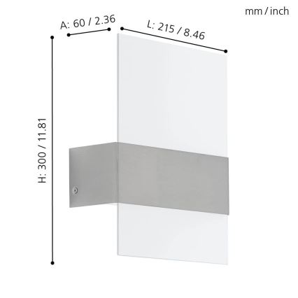 Eglo 93438 - LED-ulkovalaistus NADELA 2xLED/2,5W/230V IP44