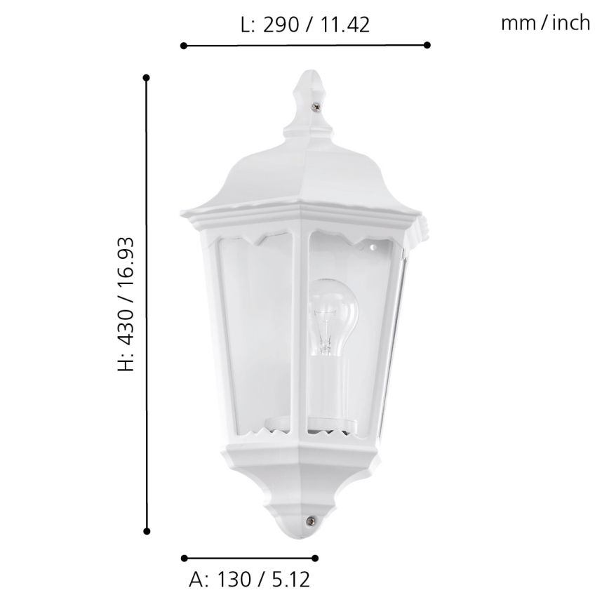 Eglo 93448 - Ulkoseinävalaisin NAVEDO 1xE27/60W/230V IP44