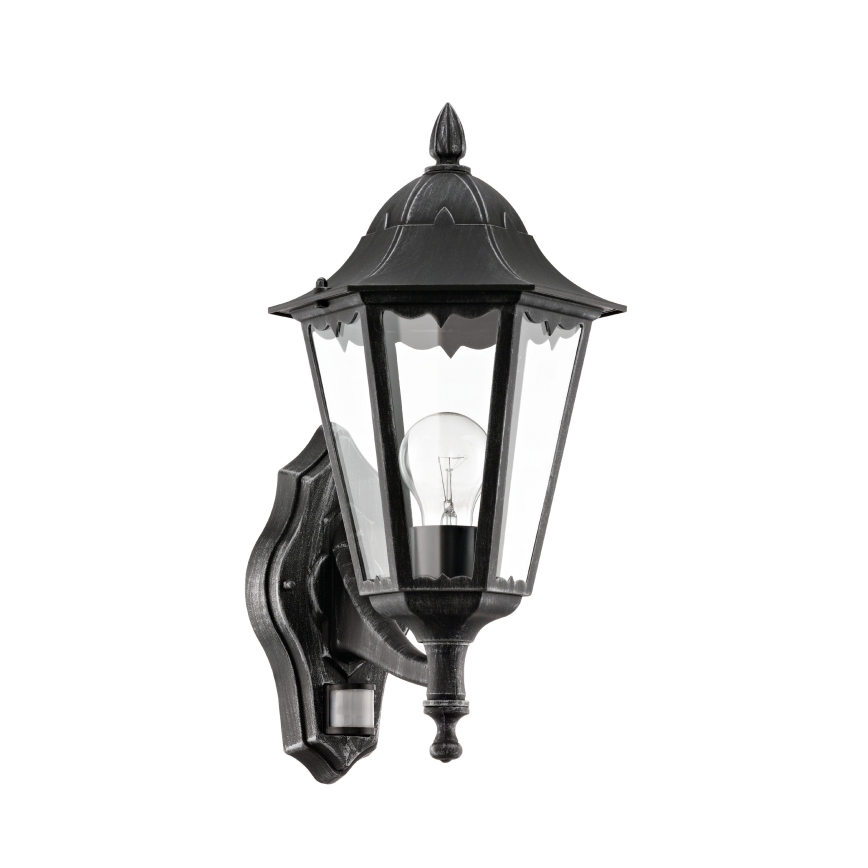 Eglo 93458 - Ulkoseinävalaisin anturilla NAVEDO 1xE27/60W/230V IP44