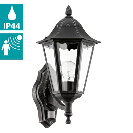 Eglo 93458 - Ulkoseinävalaisin anturilla NAVEDO 1xE27/60W/230V IP44