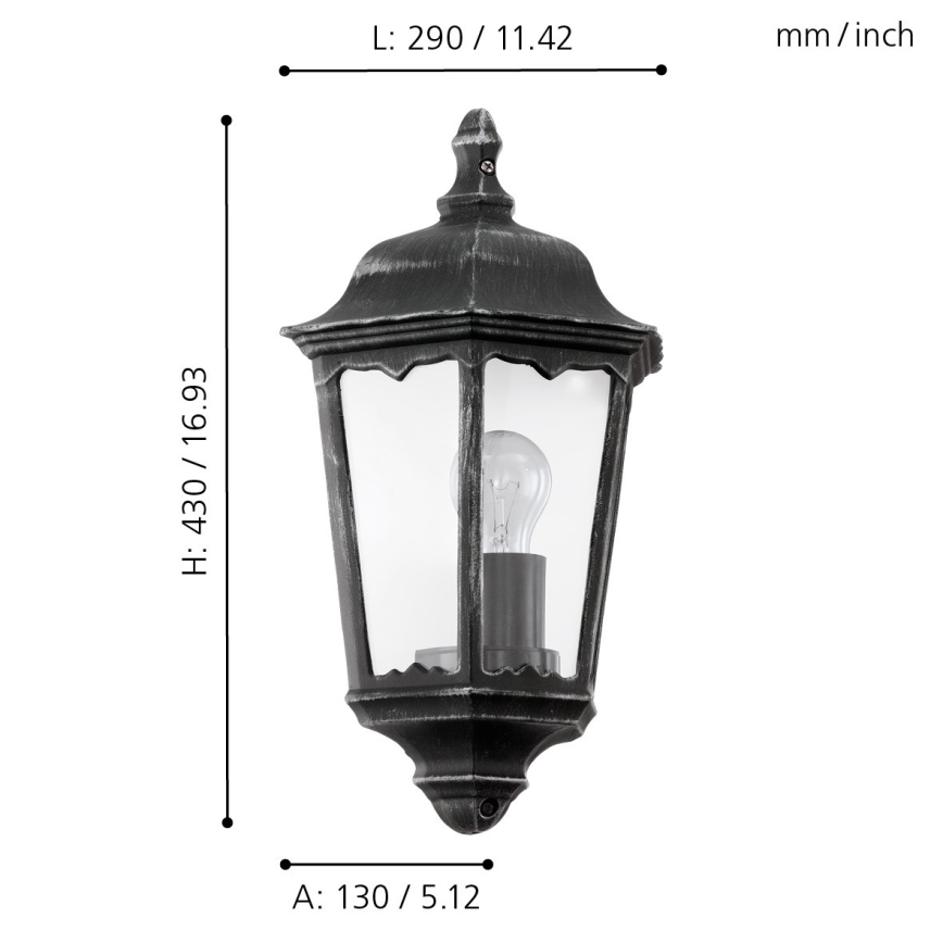 Eglo 93459 - Ulkoseinävalaisin NAVEDO 1xE27/60W/230V IP44