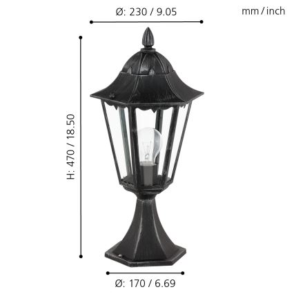 Eglo 93462 - Ulkovalaisin NAVEDO 1xE27/60W/230V IP44