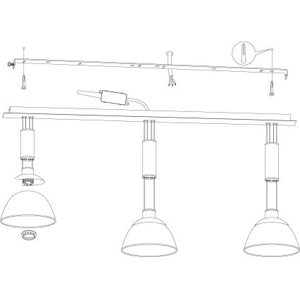 Eglo 93468 - LED-riippuvalaisin MONTEFIO 3xLED/6W/230V