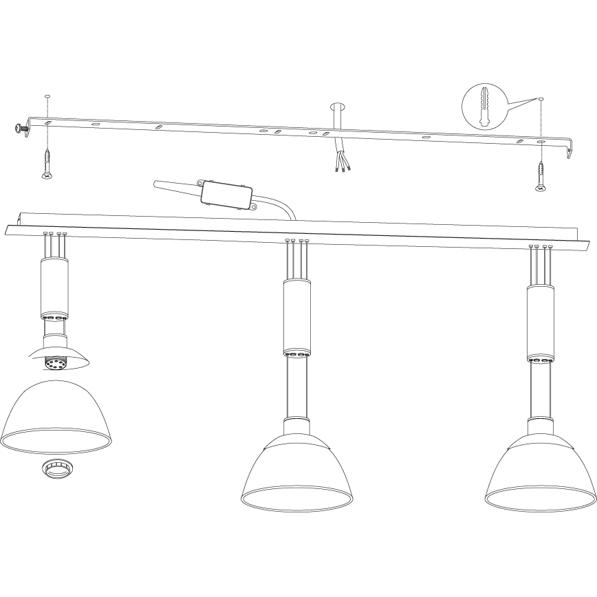 Eglo 93468 - LED-riippuvalaisin MONTEFIO 3xLED/6W/230V