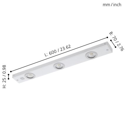 Eglo 93706 - LED-kohdevalaisin KOB 3xLED/2,3W/230V