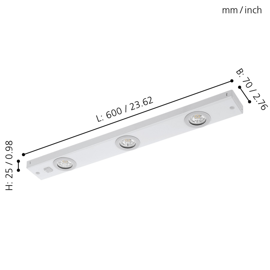 Eglo 93706 - LED-kohdevalaisin KOB 3xLED/2,3W/230V