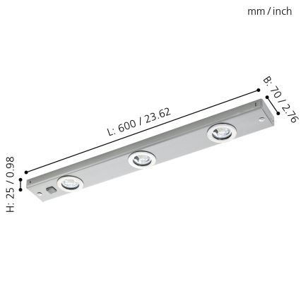 Eglo 93707 - LED-kohdevalaisin KOB 3xLED/2,3W/230V