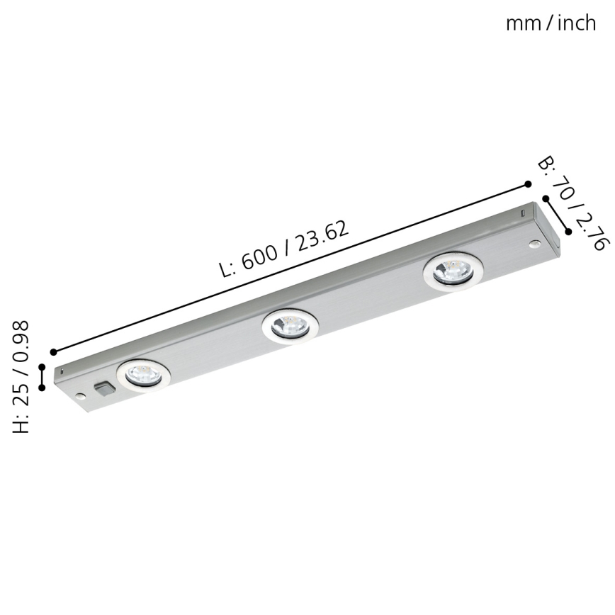 Eglo 93707 - LED-kohdevalaisin KOB 3xLED/2,3W/230V
