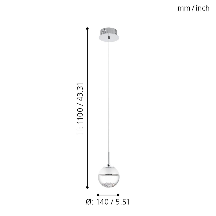 Eglo 93708 - LED-riippuvalaisin MONTEFIO 1 1xLED/5W/230V