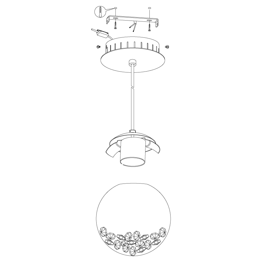 Eglo 93708 - LED-riippuvalaisin MONTEFIO 1 1xLED/5W/230V