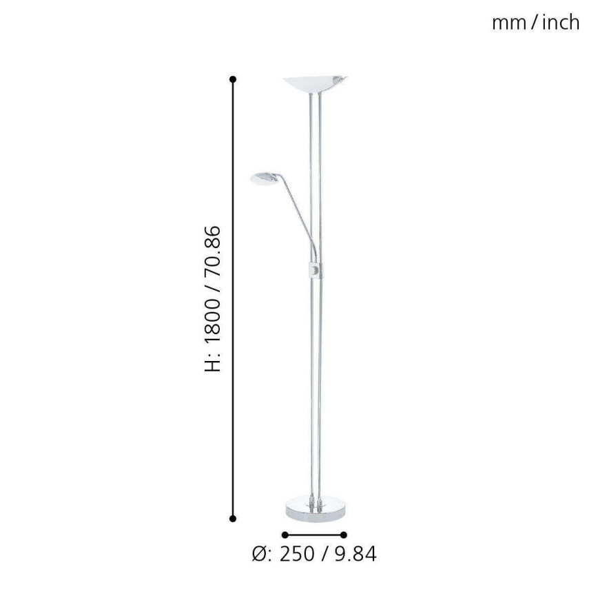 Eglo - Himmennettävä LED-lattiavalaisin LED/20W + LED/2,5W