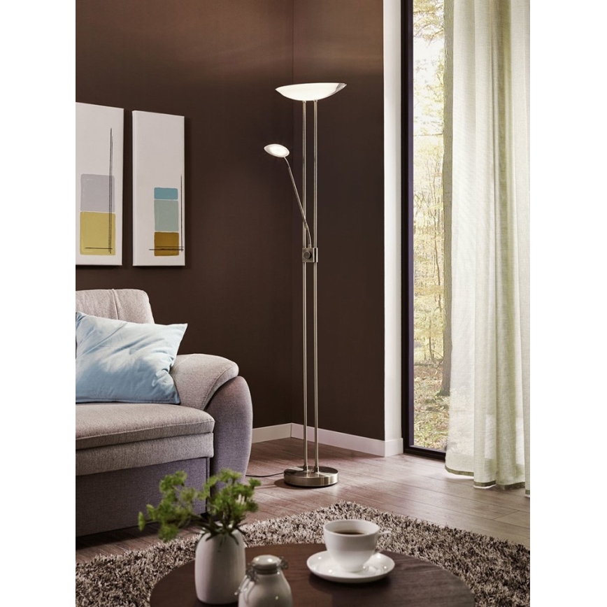 Eglo - Himmennettävä LED-lattiavalaisin LED/20W + LED/2,5W