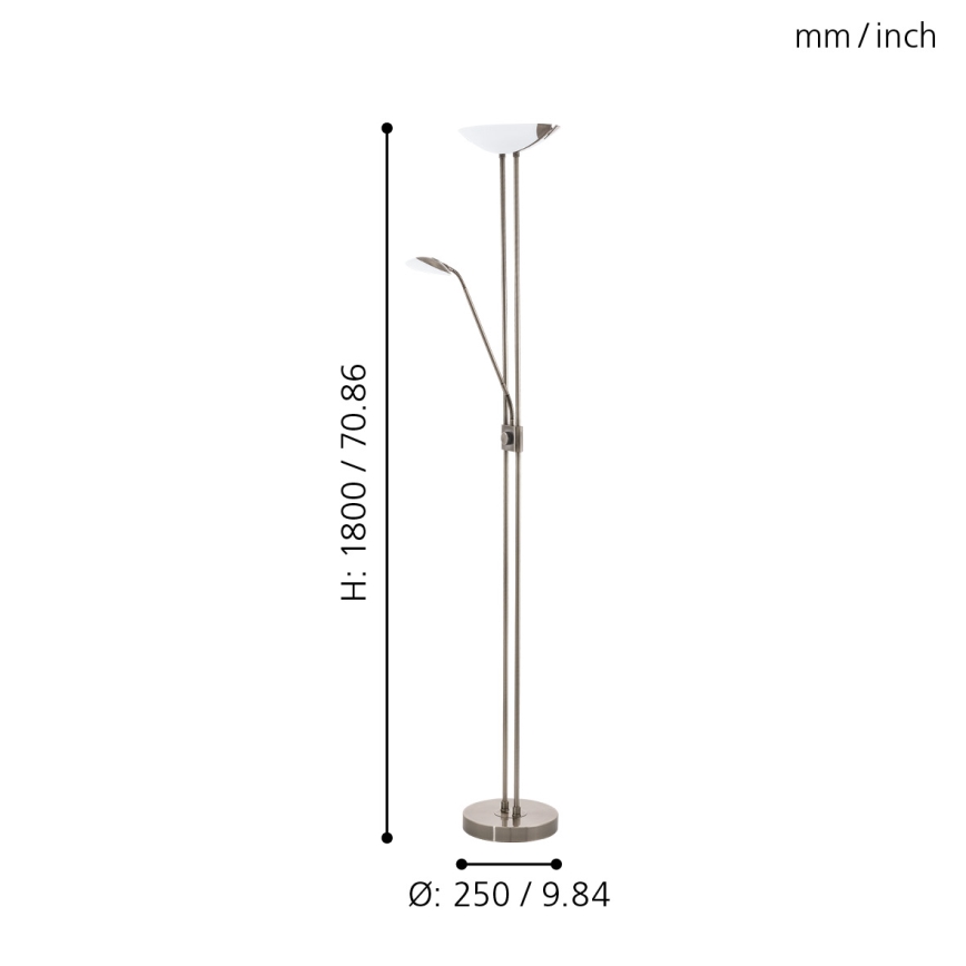 Eglo - Himmennettävä LED-lattiavalaisin LED/20W + LED/2,5W