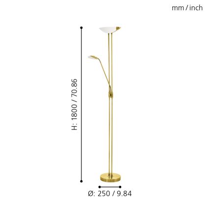 Eglo - Himmennettävä LED-lattiavalaisin LED/20W + LED/2,5W
