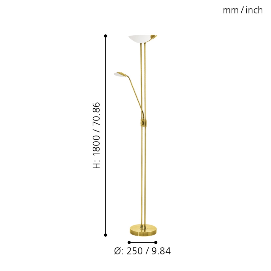 Eglo - Himmennettävä LED-lattiavalaisin LED/20W + LED/2,5W