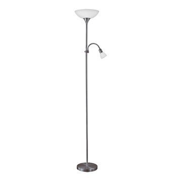 Eglo 93917 - Lattialamppu UP 2 1xE27/60W/230V + 1xE14/25W/230V musta kromi