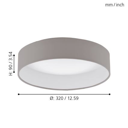 Eglo 93949 - LED-kattovalaisin PALOMARO LED/12W/230V