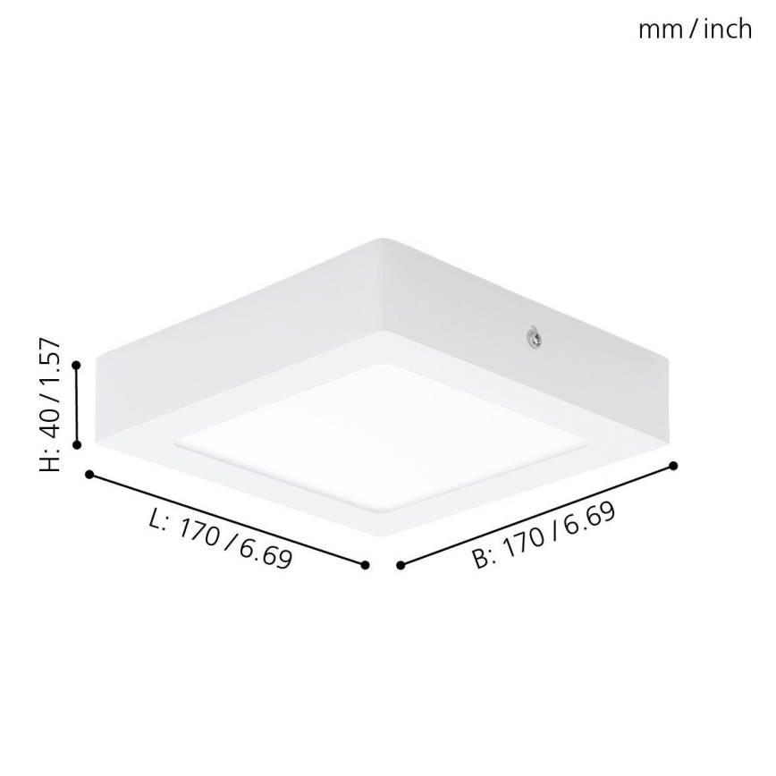 Eglo 94073 - LED-kattovalaisin FUEVA 1 LED/10,95W/230V