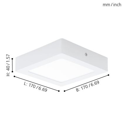 Eglo 94074 - LED-kattovalaisin FUEVA 1 LED/10,88W/230V