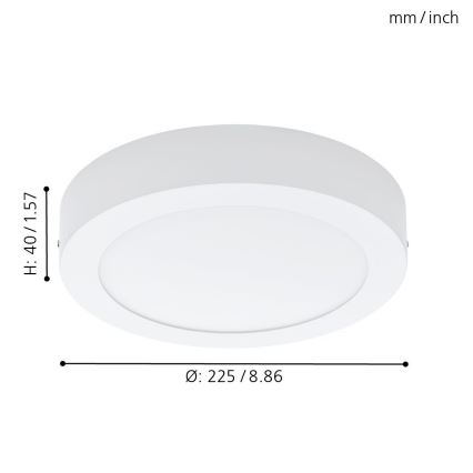 Eglo 94075 - LED-kattovalaisin FUEVA 1 LED/16,47W/230V