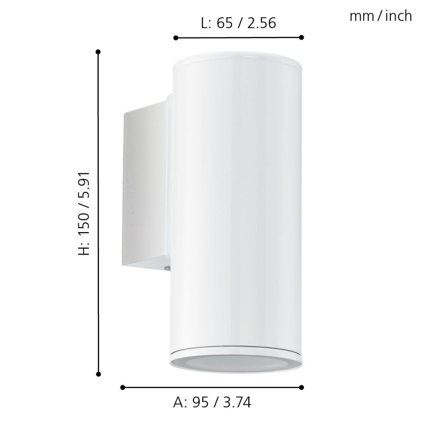 Eglo 94099 - LED-ulkovalaistus RIGA 1xGU10/3W/230V IP44