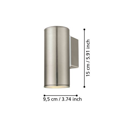 Eglo 94106 - LED-ulkovalaistus RIGA 1xGU10/3W/230V IP44