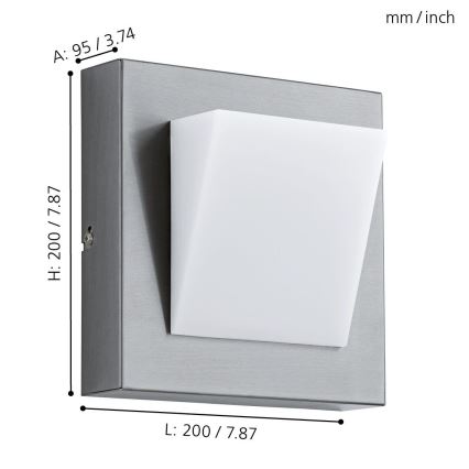 Eglo 94114 - LED-ulkovalaistus GALARY 1 1xLED/3,7W/230V IP44