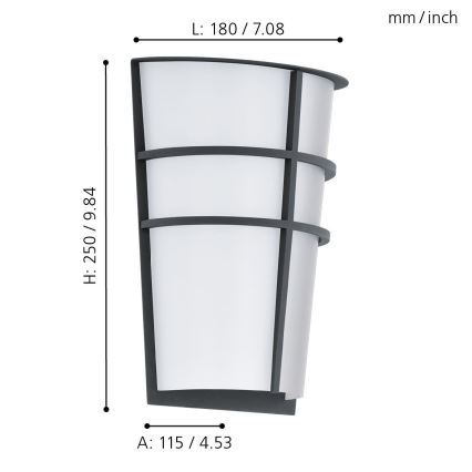 Eglo 94138 - LED-ulkovalaistus BREGANZO 2xLED/2,5W/230V IP44