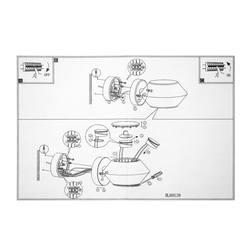 Eglo 94139 - LED-ulkovalaistus NOCELLA 2xLED/2,5W/230V IP44