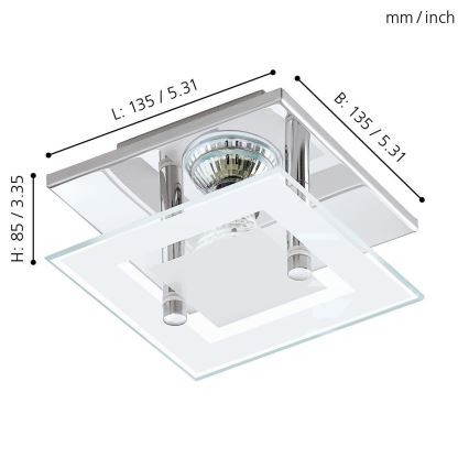 Eglo 94224 - LED-kattovalaisin ALMANA 1xGU10-LED/3W/230V