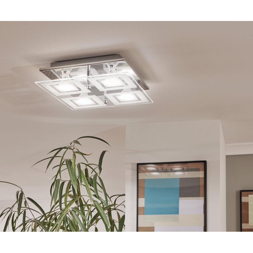 Eglo 94226 - LED-kattovalaisin ALMANA 4xGU10-LED/3W/230V