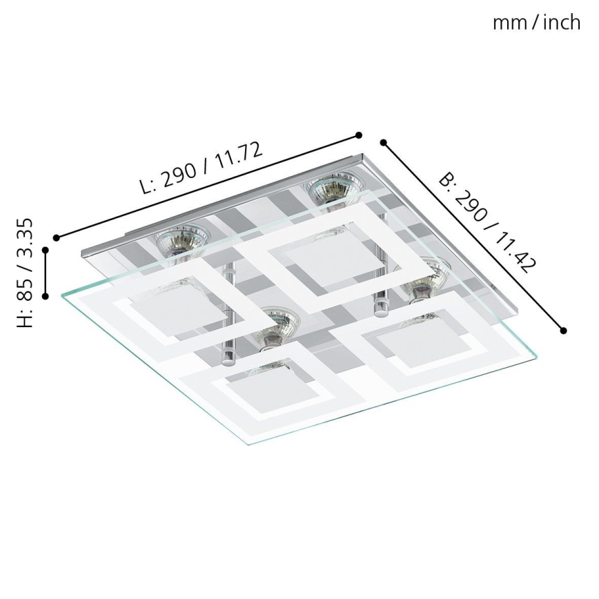 Eglo 94226 - LED-kattovalaisin ALMANA 4xGU10-LED/3W/230V