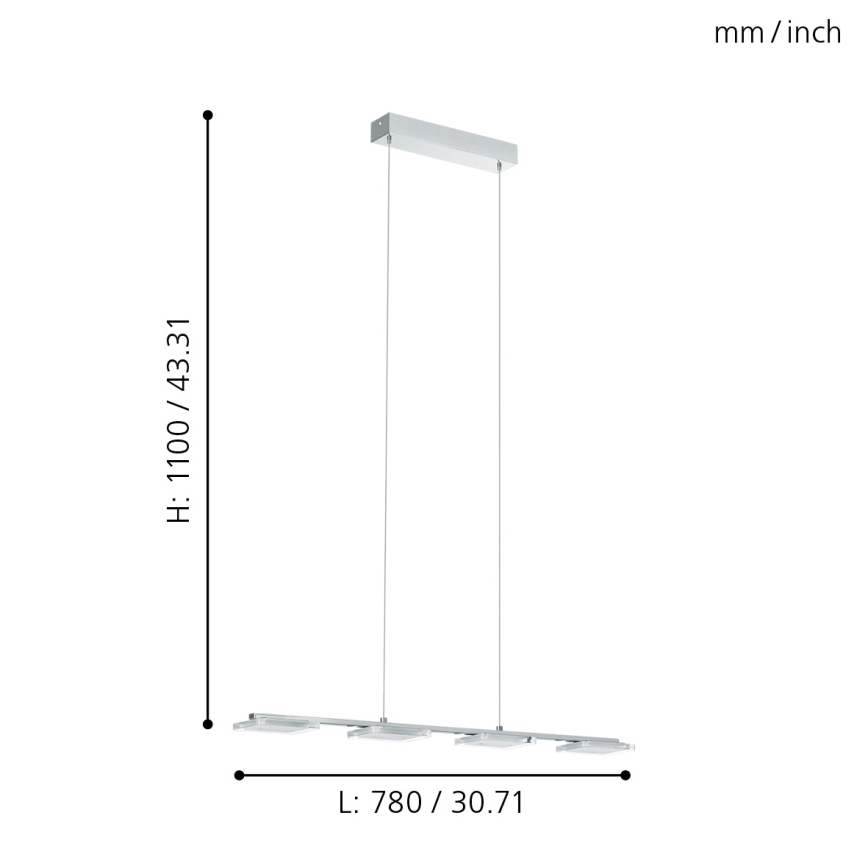 Eglo 94244 - LED-riippuvalaisin CARTAMA 4xLED/4,5W/230V